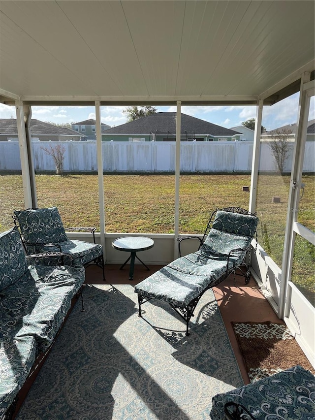 sunroom with plenty of natural light