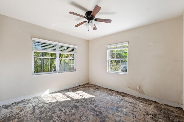 unfurnished room featuring ceiling fan