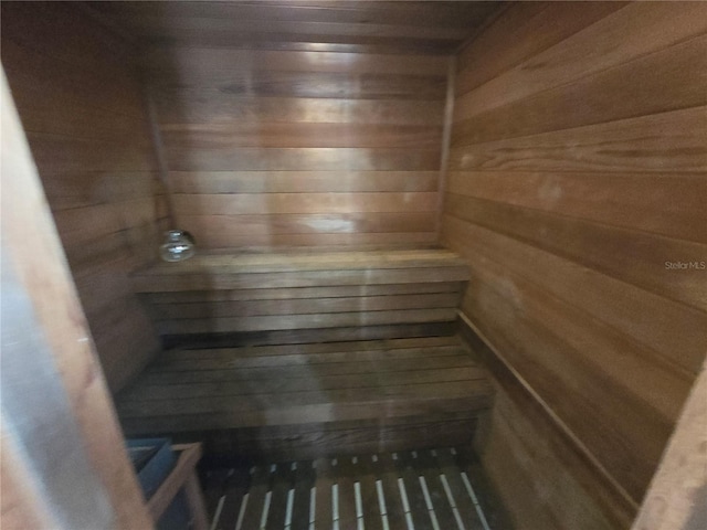 view of sauna