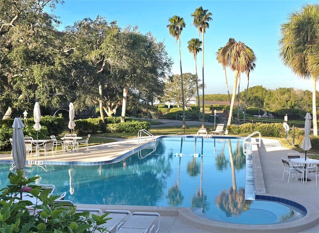 view of pool with a patio area