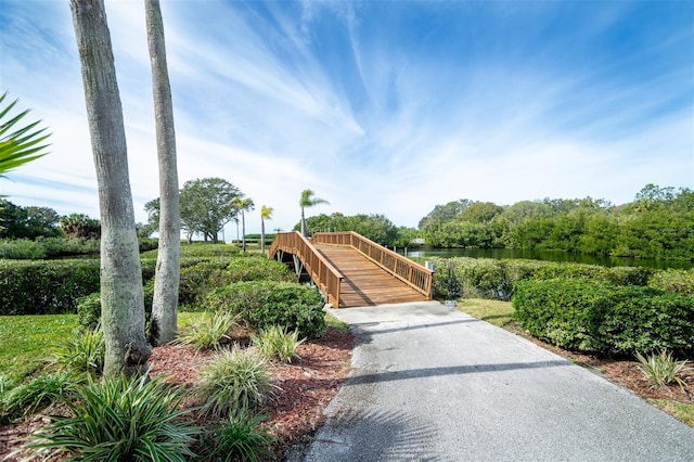 view of property's community featuring a water view