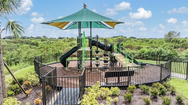 community play area featuring fence