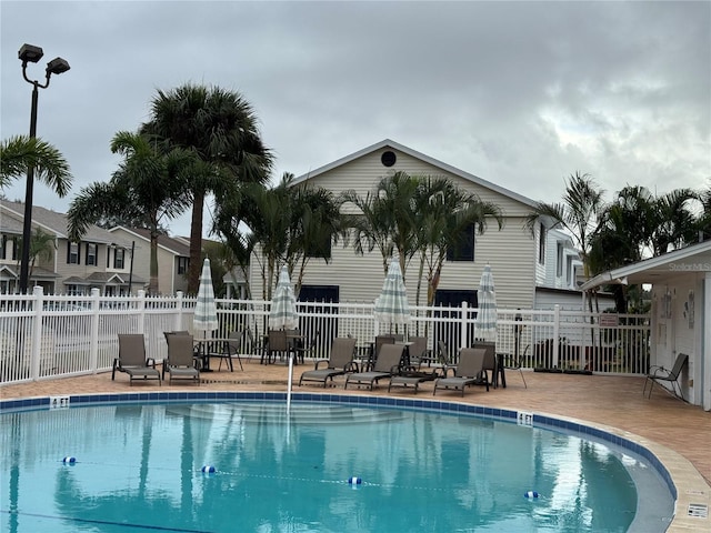 view of pool featuring a patio