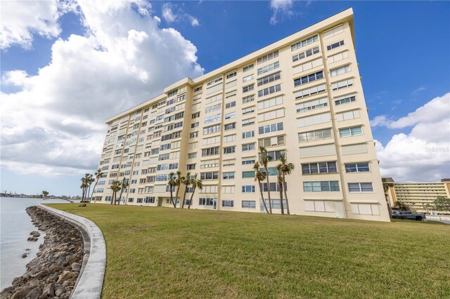 view of property with a water view