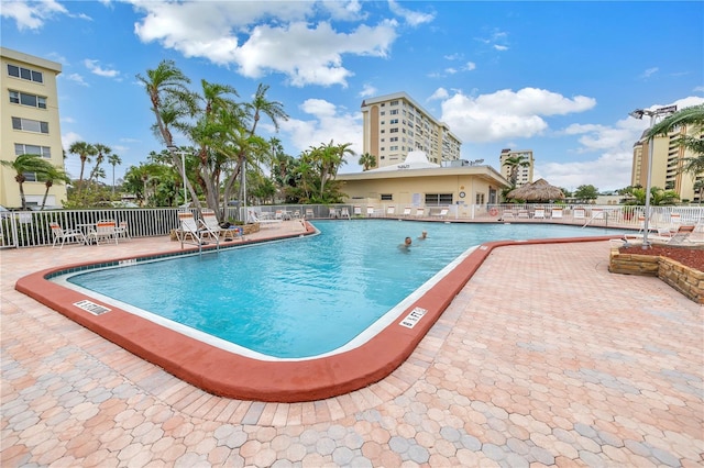 view of pool with a patio