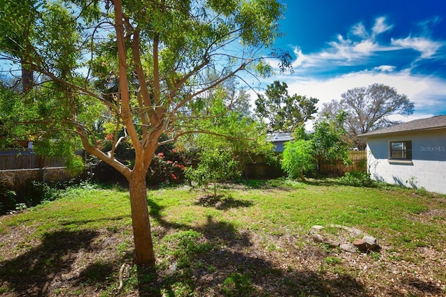 view of yard with fence