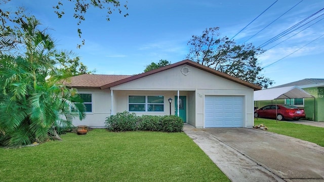 view of front of property with a carport and a front yard