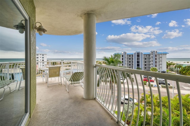 balcony with a water view