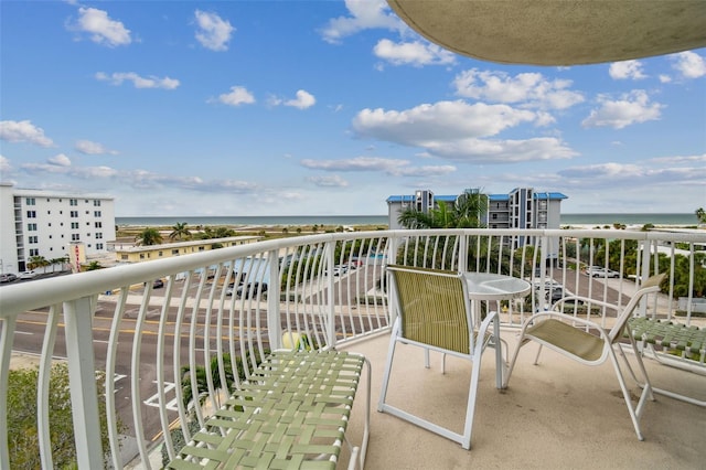 balcony with a water view