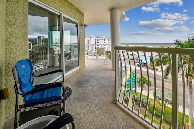 balcony with a water view