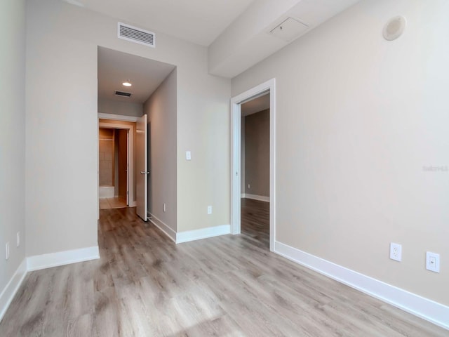 empty room featuring light wood-type flooring