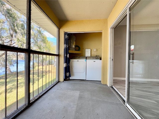 interior space with washer and dryer