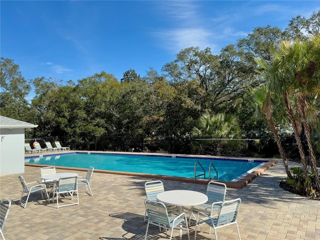 view of pool featuring a patio