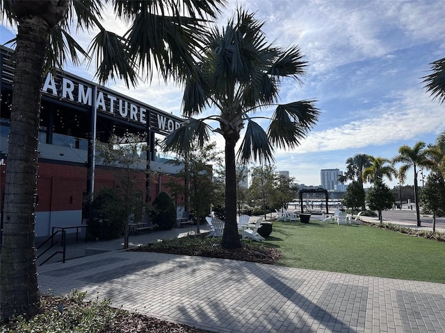 view of community with a yard