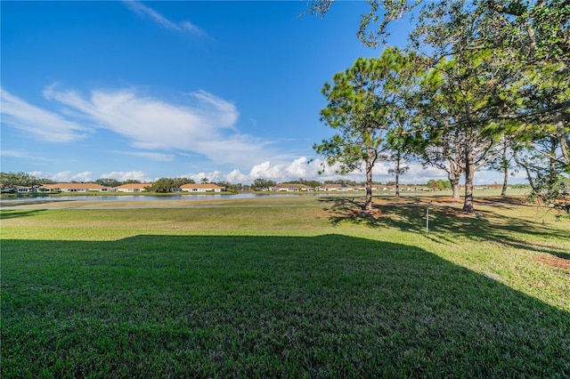 view of yard featuring a water view