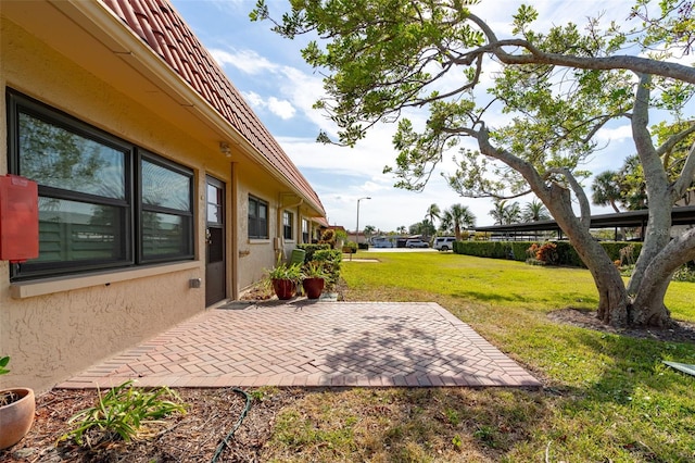 view of yard featuring a patio