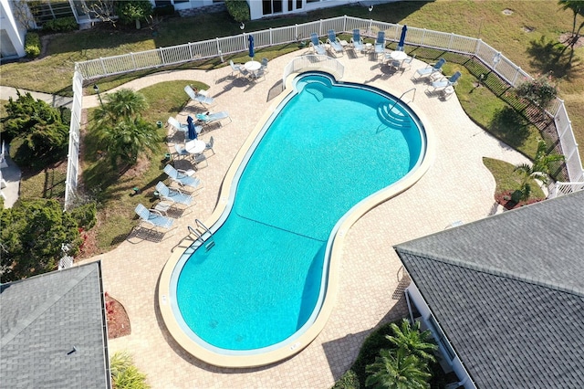 view of pool featuring a patio area