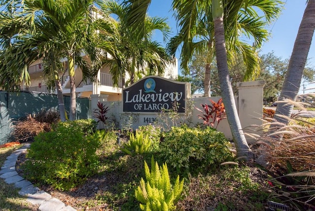 view of community sign