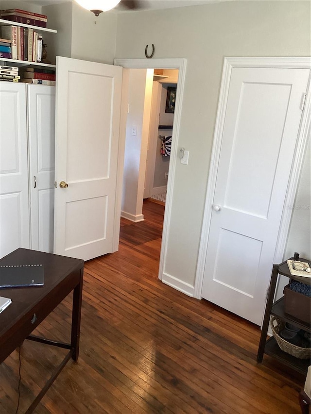 interior space featuring dark wood-type flooring