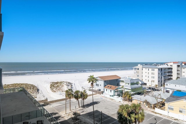 property view of water with a beach view