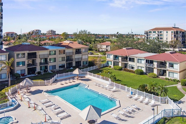 view of pool with a patio