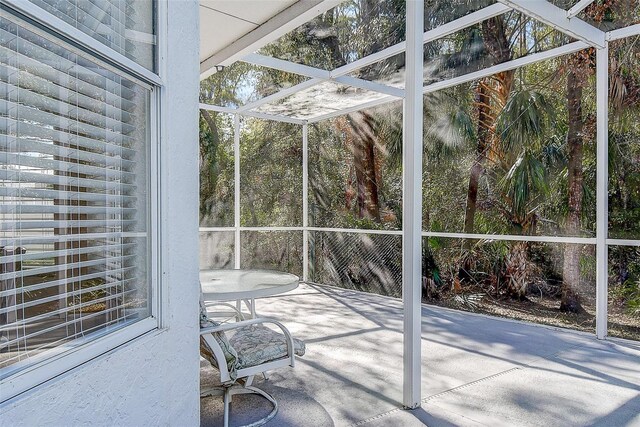 view of unfurnished sunroom