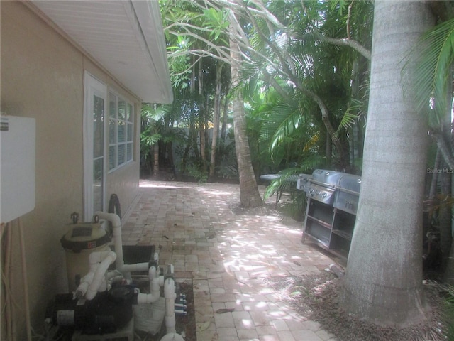 view of patio / terrace featuring a grill