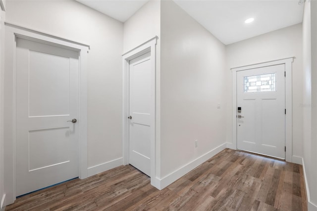 foyer featuring hardwood / wood-style floors