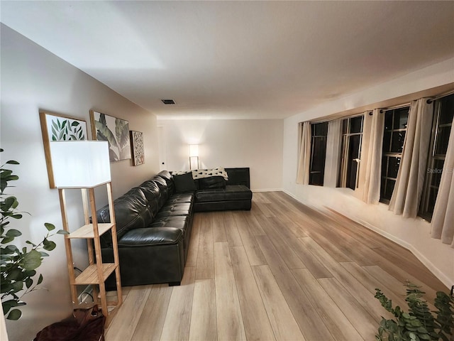 living room featuring light hardwood / wood-style floors