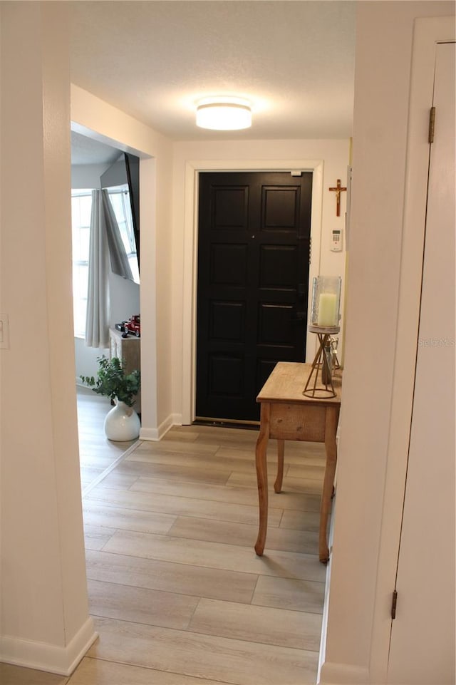 entrance foyer featuring light wood-type flooring