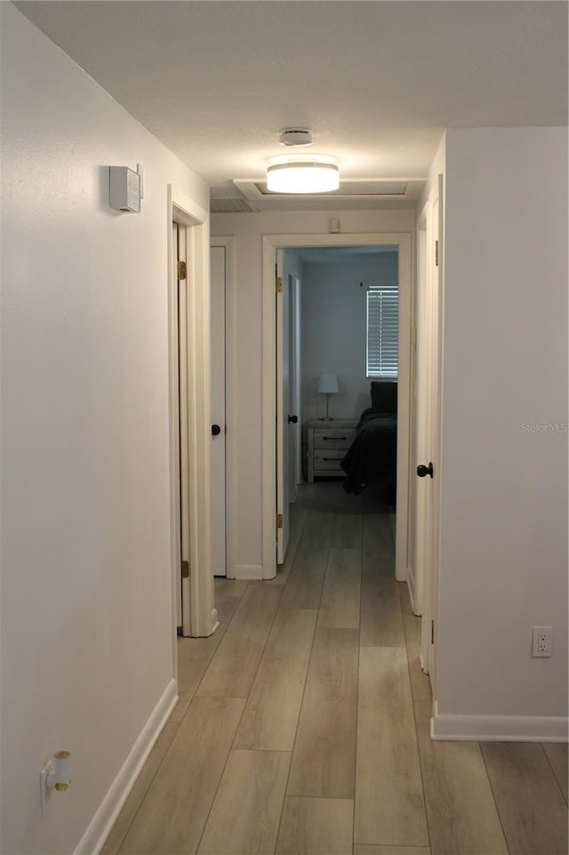 corridor featuring light hardwood / wood-style floors