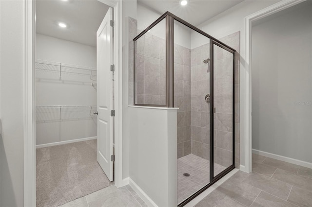 bathroom featuring walk in shower