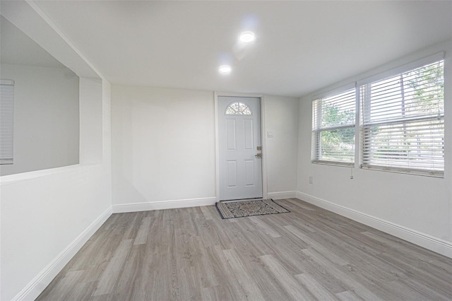 foyer featuring light wood-type flooring