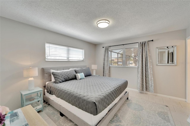 bedroom with a textured ceiling