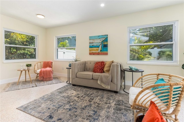 sitting room featuring a wealth of natural light