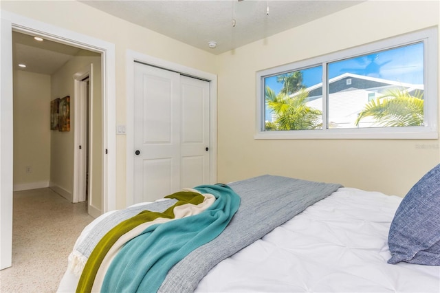 bedroom featuring a closet