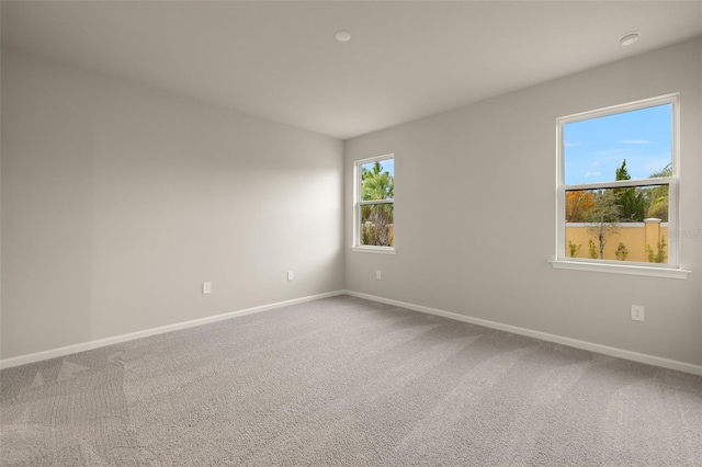 unfurnished room featuring a healthy amount of sunlight and carpet