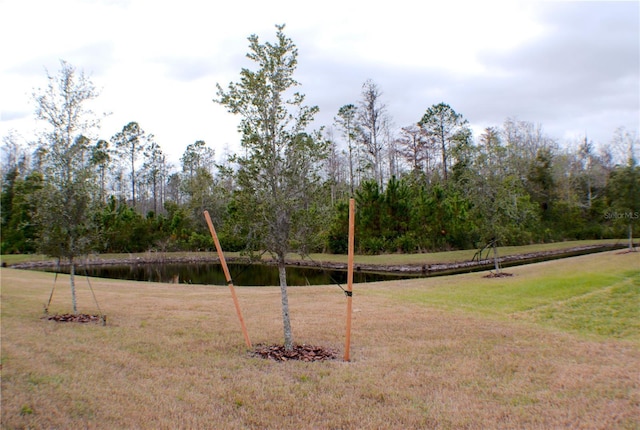 view of yard featuring a water view