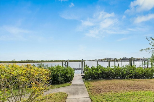 exterior space featuring a water view