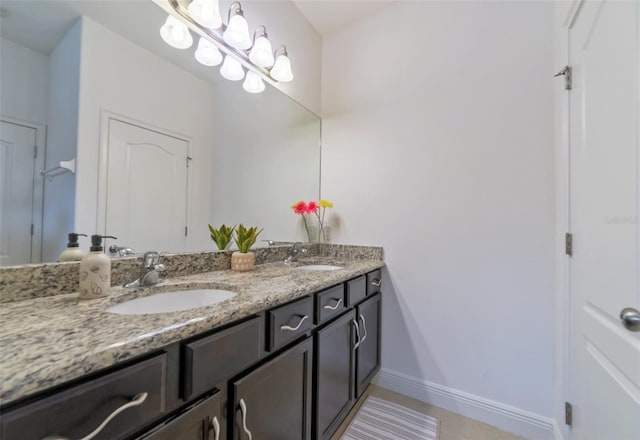 bathroom featuring tile patterned floors and vanity