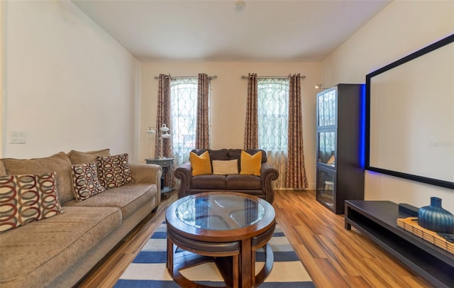 interior space with hardwood / wood-style flooring