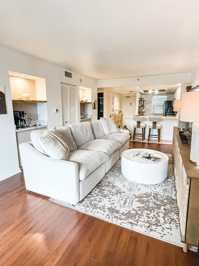 living room featuring hardwood / wood-style floors