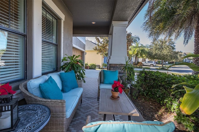 view of patio featuring outdoor lounge area