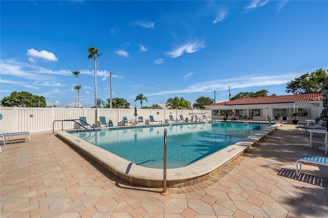 view of pool with a patio area