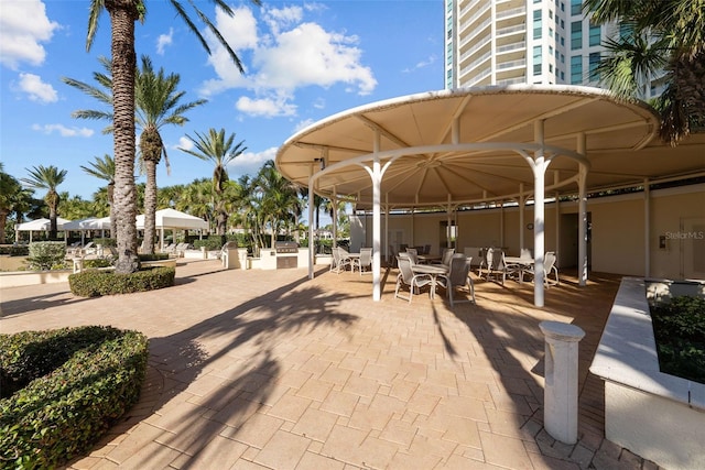 view of community featuring a patio area