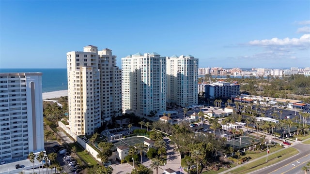 property's view of city featuring a water view