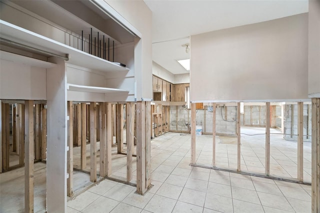 interior space with light tile patterned floors