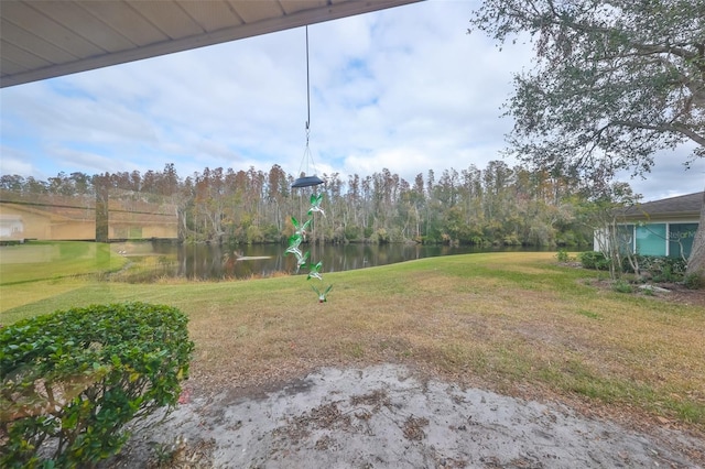 2003 Halmrock Pl, Sun City Center, FL 33573 - view of grassy yard with a water view and golf course view