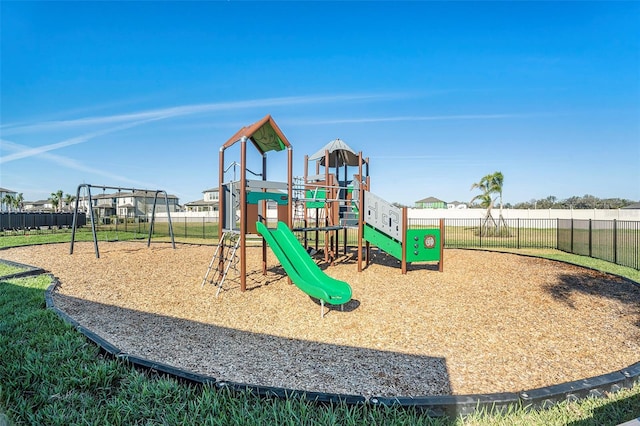 communal playground with fence