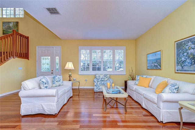 living room featuring light hardwood / wood-style floors